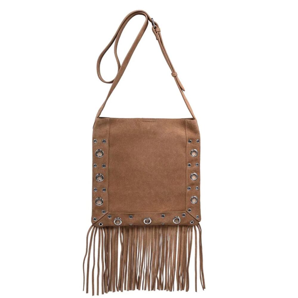 Moda Luxe Courtney Fringe Forward Crossbody BROWN NWT - Picture 5 of 6